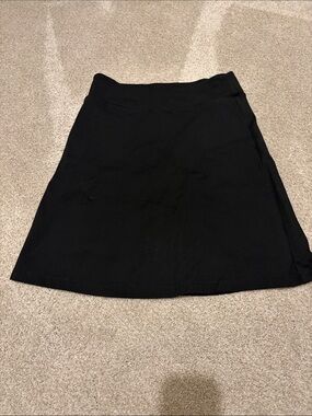 Betabrand Black Knee-Length A-Line Skirt with Built In Biker Shorts, M